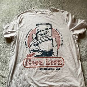 Miller High Life Men's Graphic T-Shirt Light Grey Size XL Light Greey